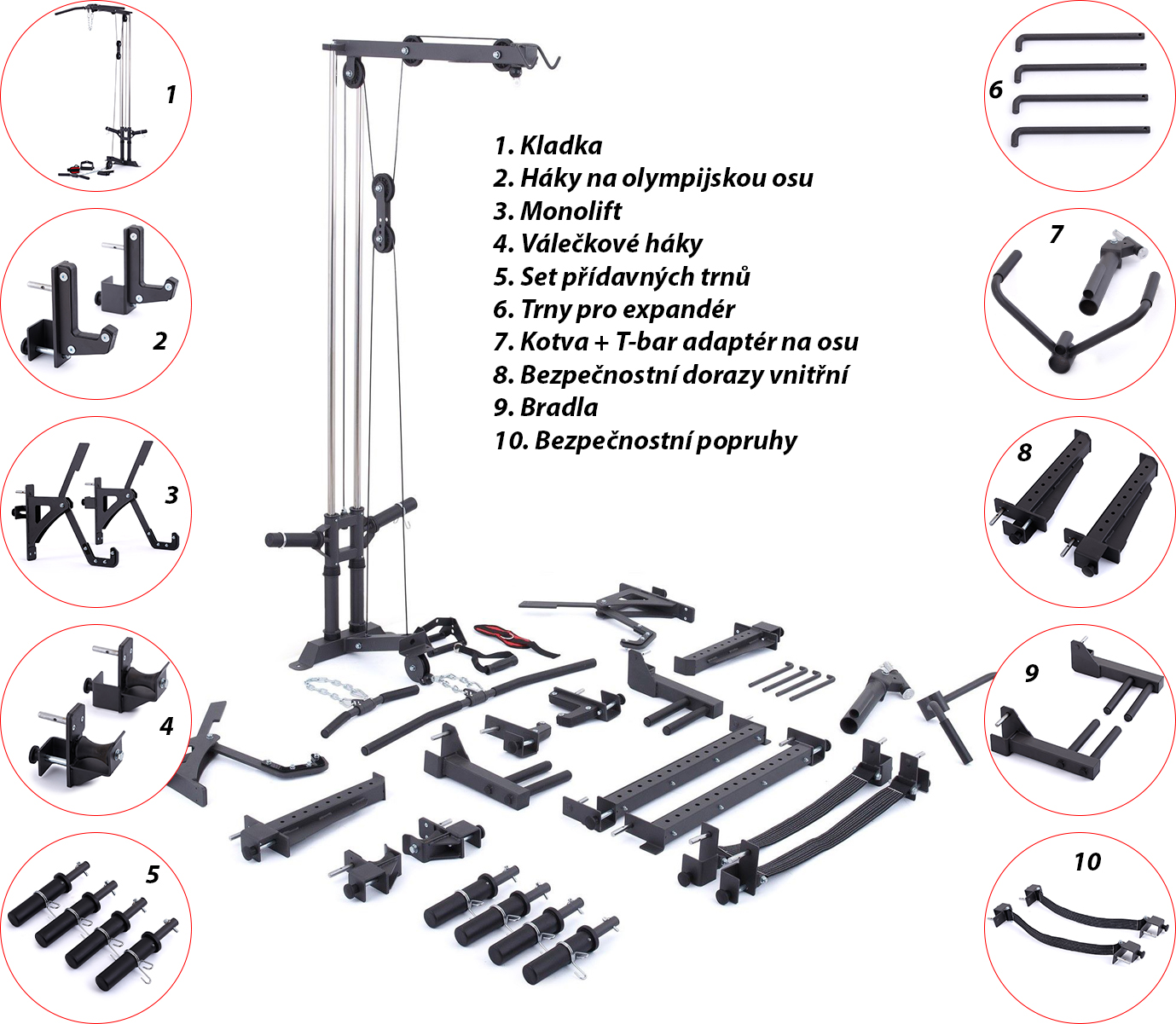 TRINFIT Power Cage PX8 Pro adaptéry k dokoupení