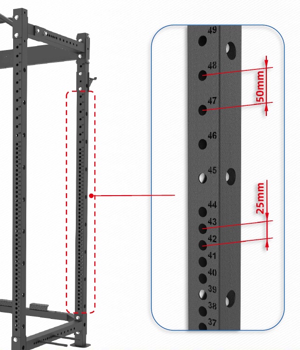 TRINFIT Power Cage PX8 Pro rozteč nastavení