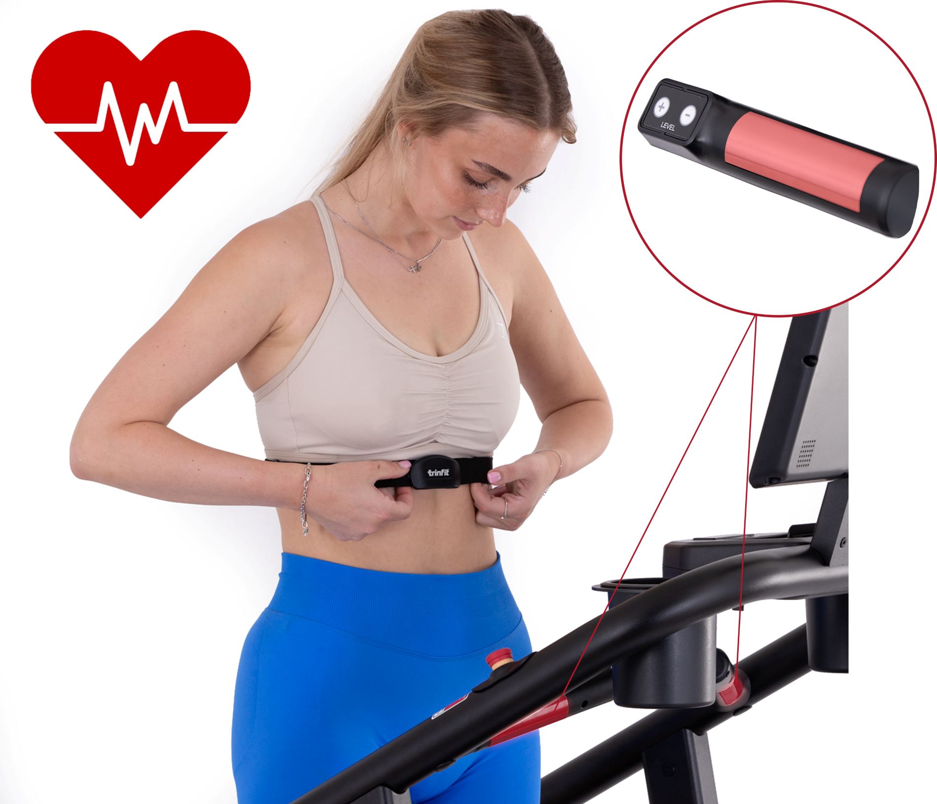 TRINFIT Stair Trainer měření tepové frekvence