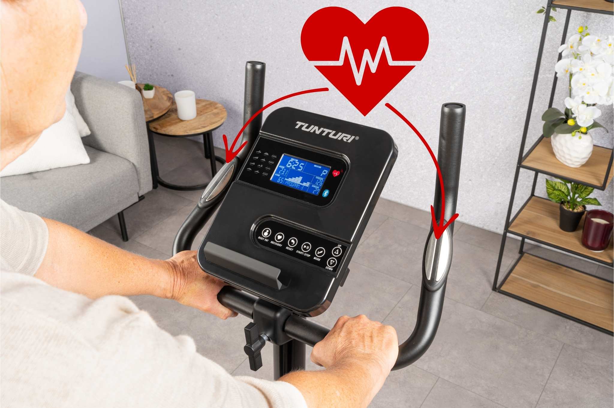TUNTURI FitCycle 40i měření tepu
