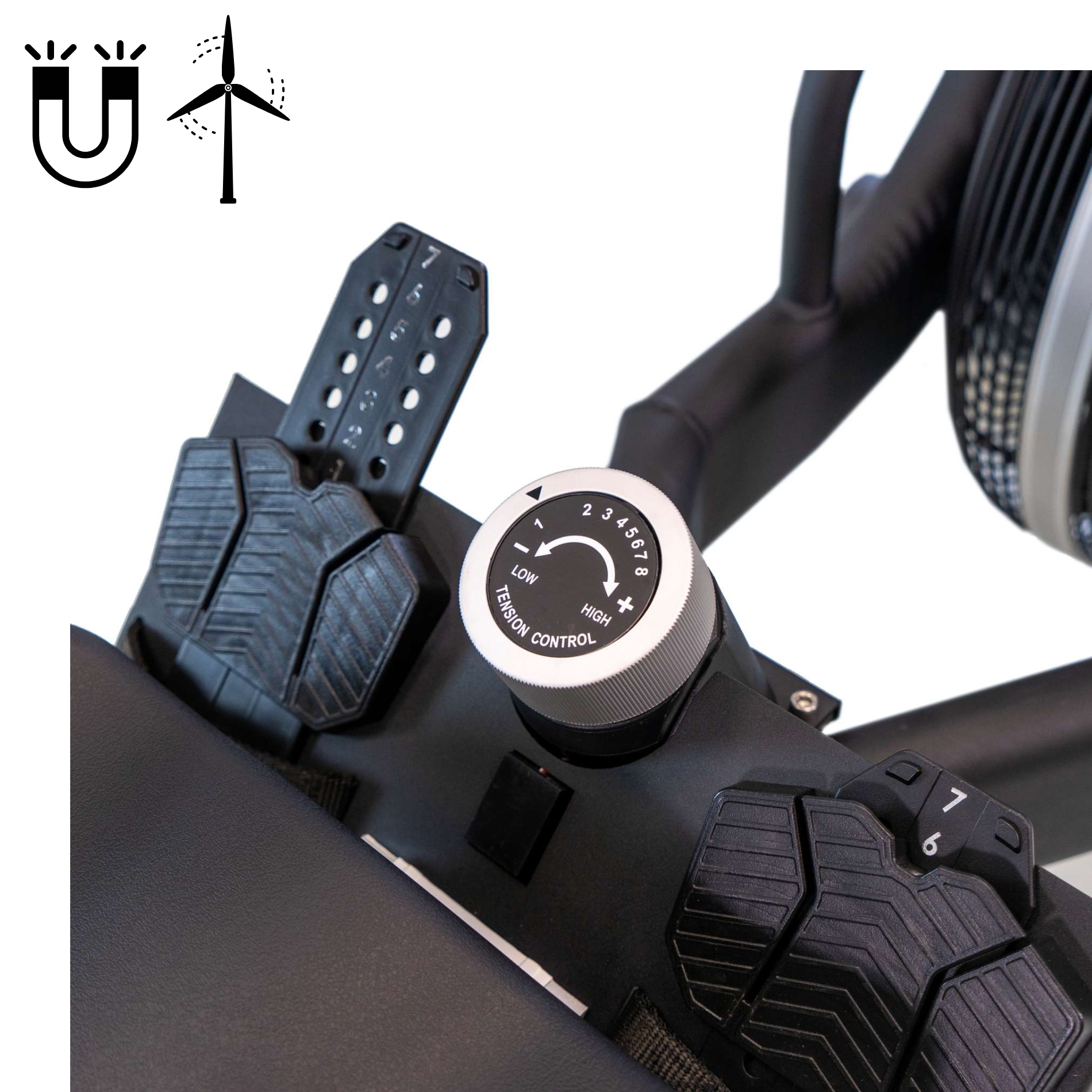 Veslovací trenažér BH FITNESS HIIT Rower R899 vzducho-magnetický odpor