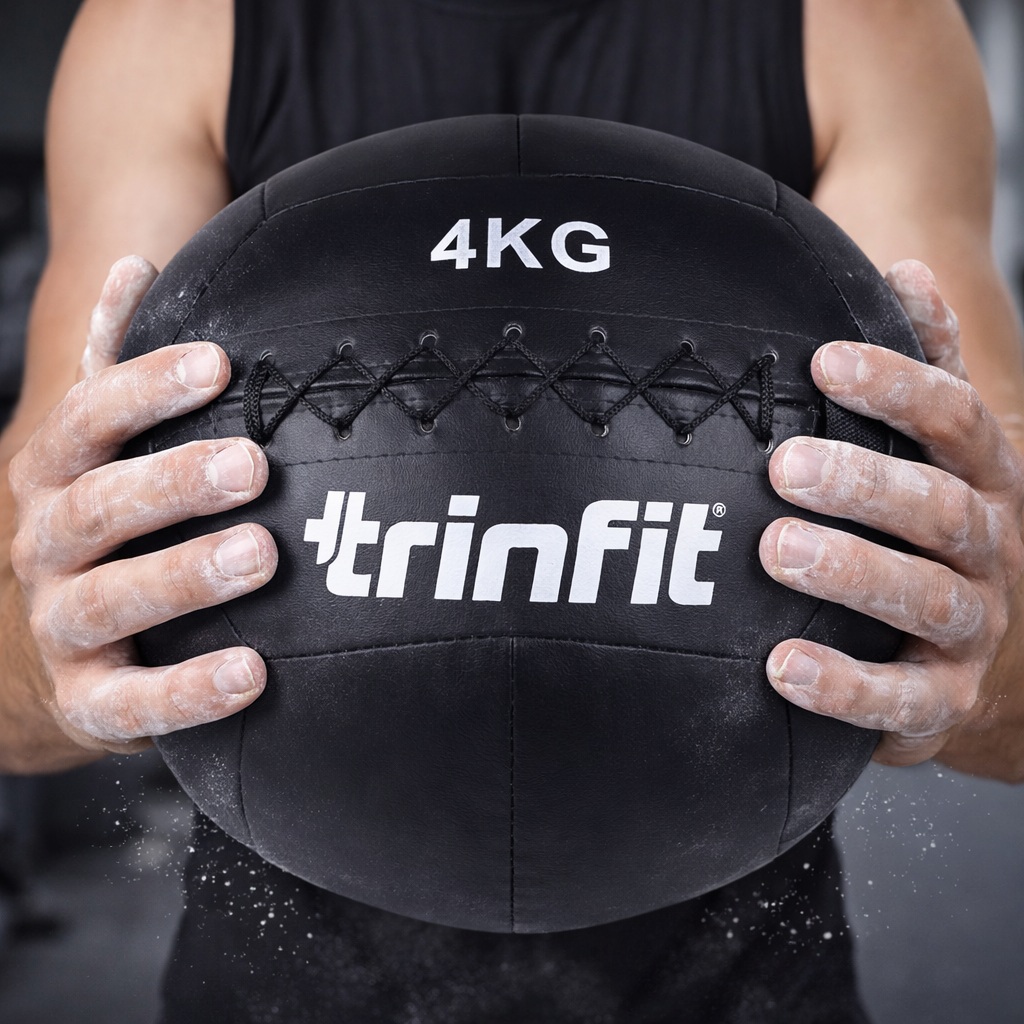 Wall ball TRINFIT sešívaný 12 kg v rukou