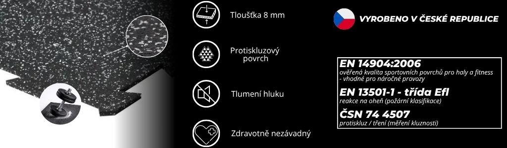 Podlaha PUZZLE PROFI CF 8 mm / 50x50 / černo-šedá 20% V2