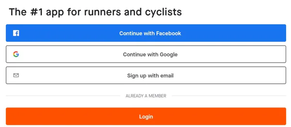 Strava registrace